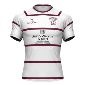 Junior Semi-Fit Rugby Shirt – White/Maroon