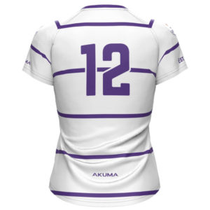 Girls Junior Semi-Fit Rugby Shirt – White/Purple